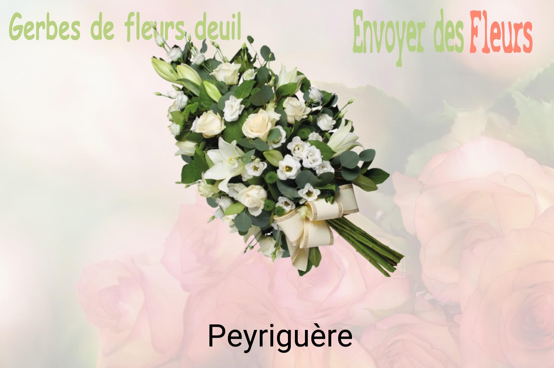 Gerbe de fleurs de deuil livrée à Peyriguère